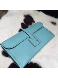 Replica High Quality Hermes Jige Elan Clutch 29cm Epsom Calfskin Handstitched, Blue Atoll 3P RS03978
