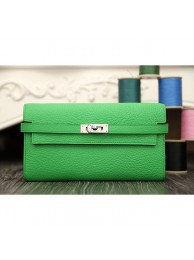 Replica Top Hermes Kelly Longue Wallet In Bamboo Clemence Leather RS07873