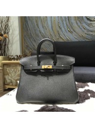 Sale 1:1 Replica Hermes Birkin 25cm Epsom Calfskin Bag Handstitched Palladium Hardware, Noir CK89 RS00910