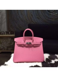 Top Copy Hermes Birkin 25cm Epsom Calfskin Bag Handstitched Palladium Hardware, Rose Confetti 1Q RS08848