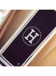 Top Replica Hermes Wool Scarf Black White RS03350